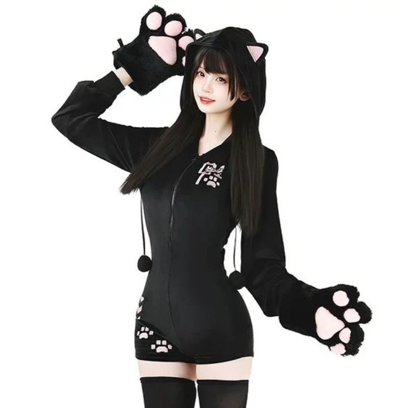 Anime Cute Cat Plush Hooded Bo - Anime Cosplay One Piece recension och pris