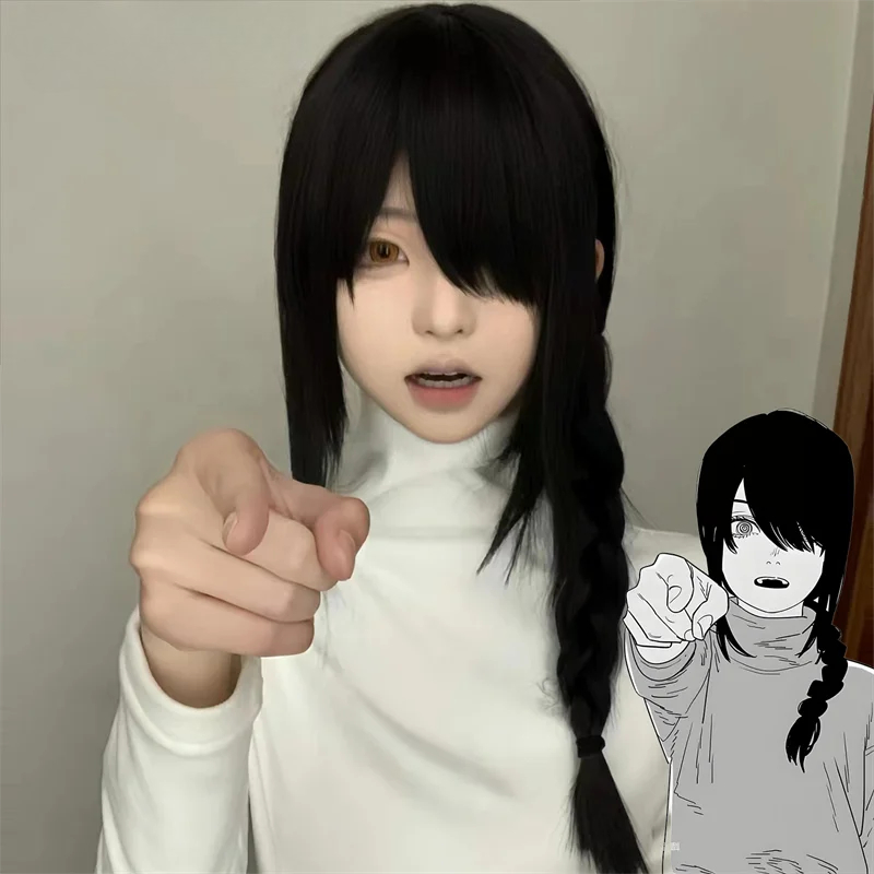 Anime Chainsaw Man Nayuta Adul - Anime Cosplay Long Black Hair recension och pris