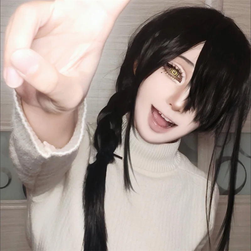 Anime Chainsaw Man Nayuta Adul - Anime Cosplay Long Black Hair recension och pris