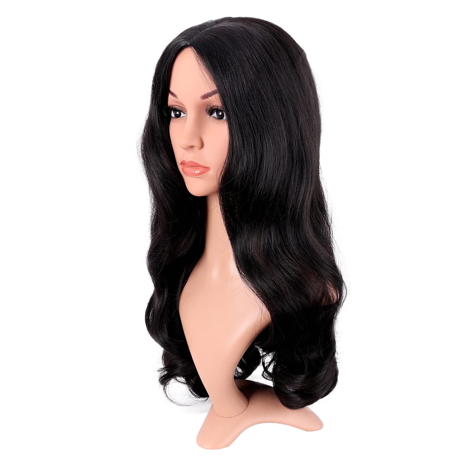 Long Curly Hair Middle Part Co - Anime Cosplay Long Black Hair recension och pris