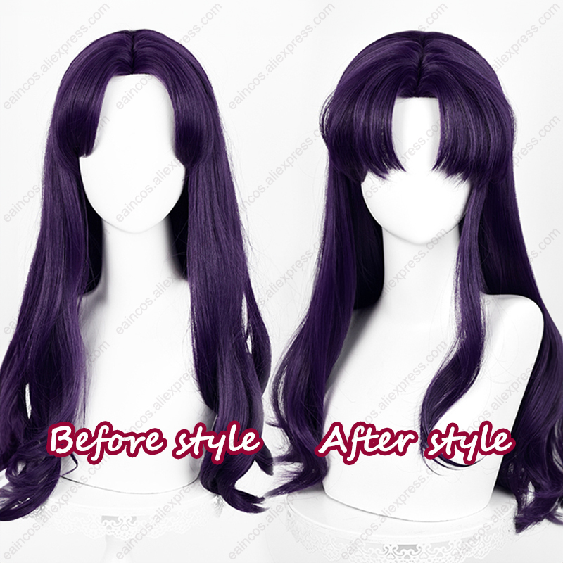 EVA Misato Katsuragi Cosplay W - Anime Cosplay Long Black Hair recension och pris