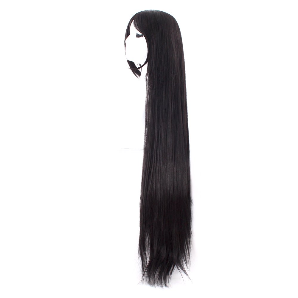 40 Inch 100 cm Long Straight C - Anime Cosplay Long Black Hair recension och pris