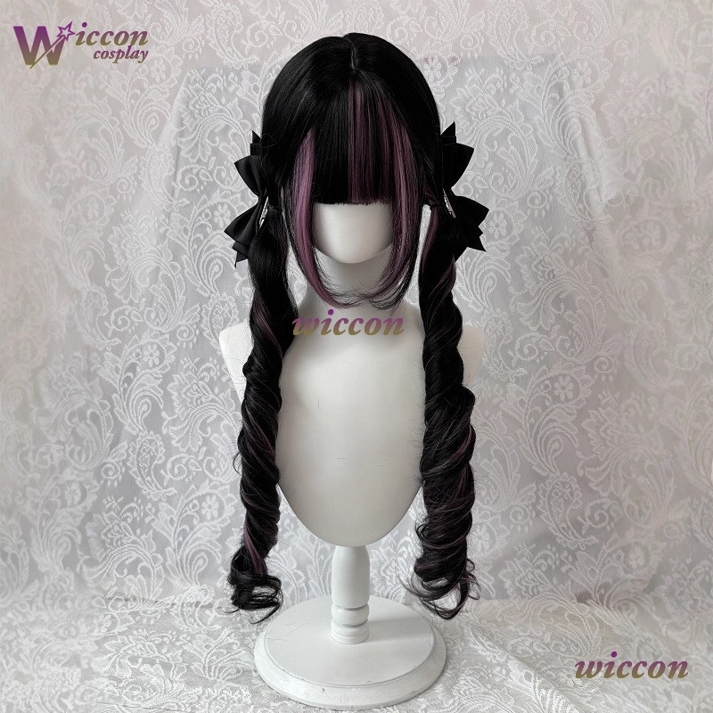 Comic ‌Black Wig with Pink Cos - Anime Cosplay Long Black Hair recension och pris